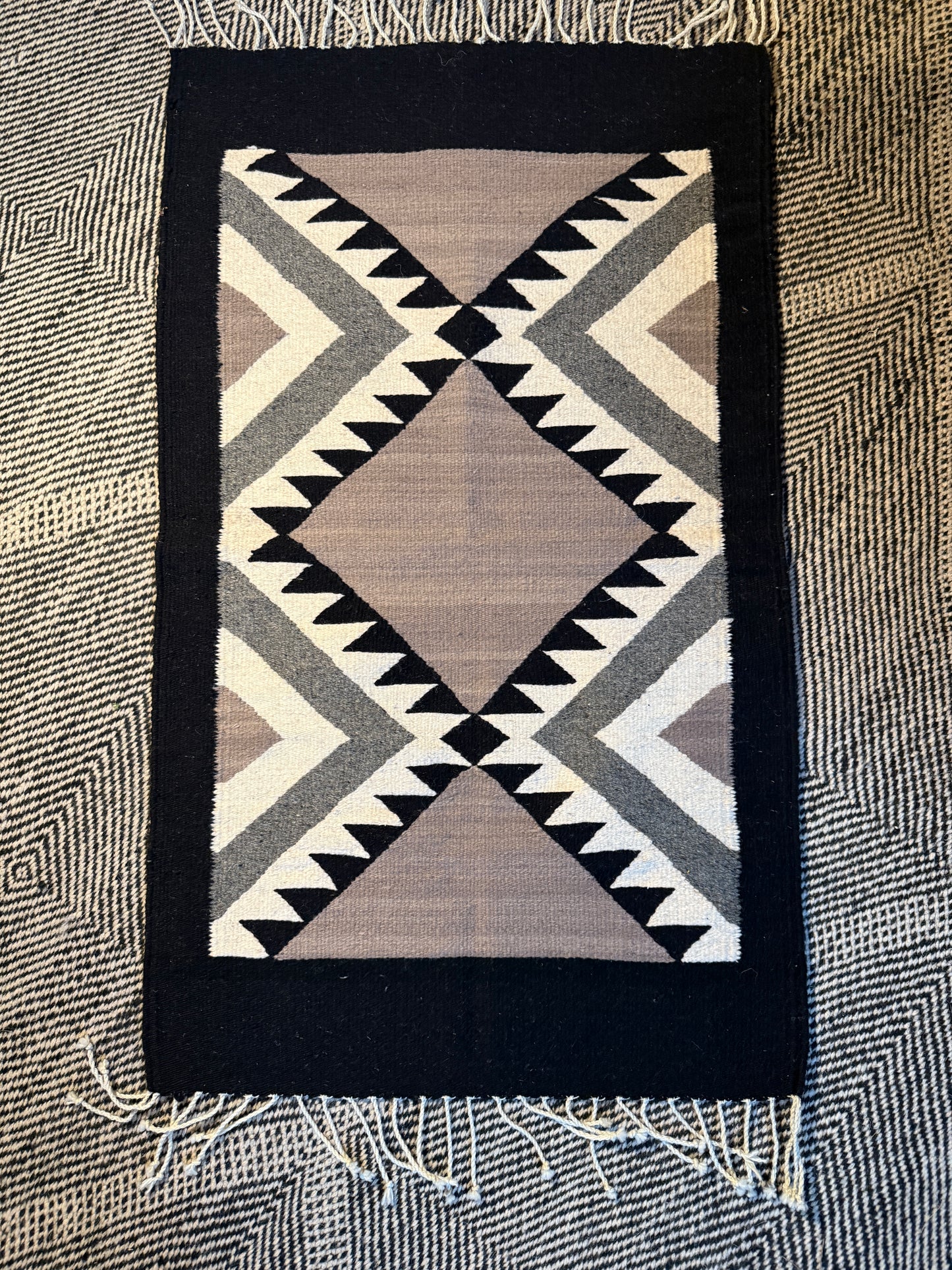 Oaxacan Wool Textile - Sandy Aztec