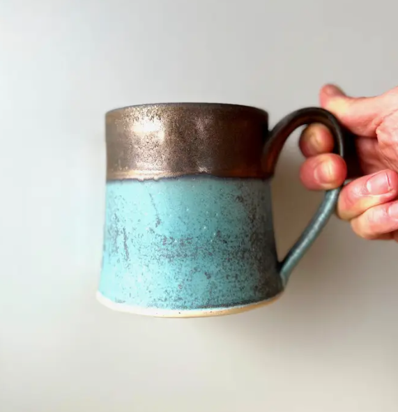 Gold + Aqua Mug