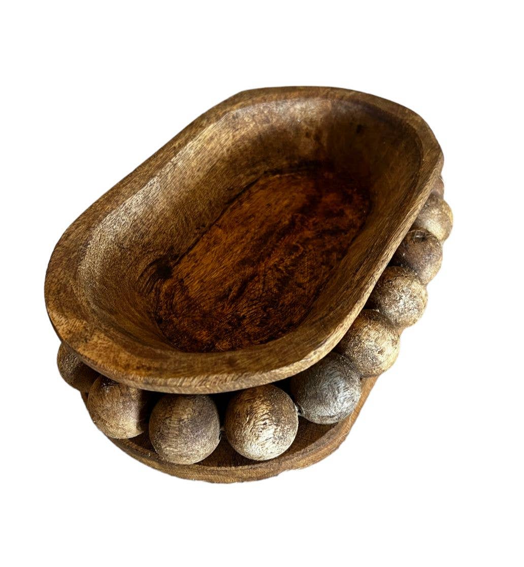 Beaded wood bowl from Mexico