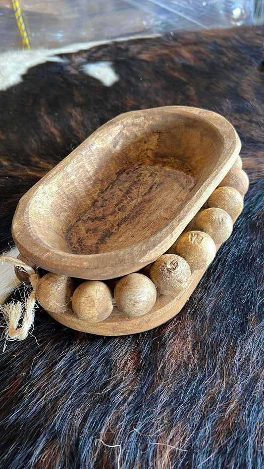 Beaded wood bowl from Mexico