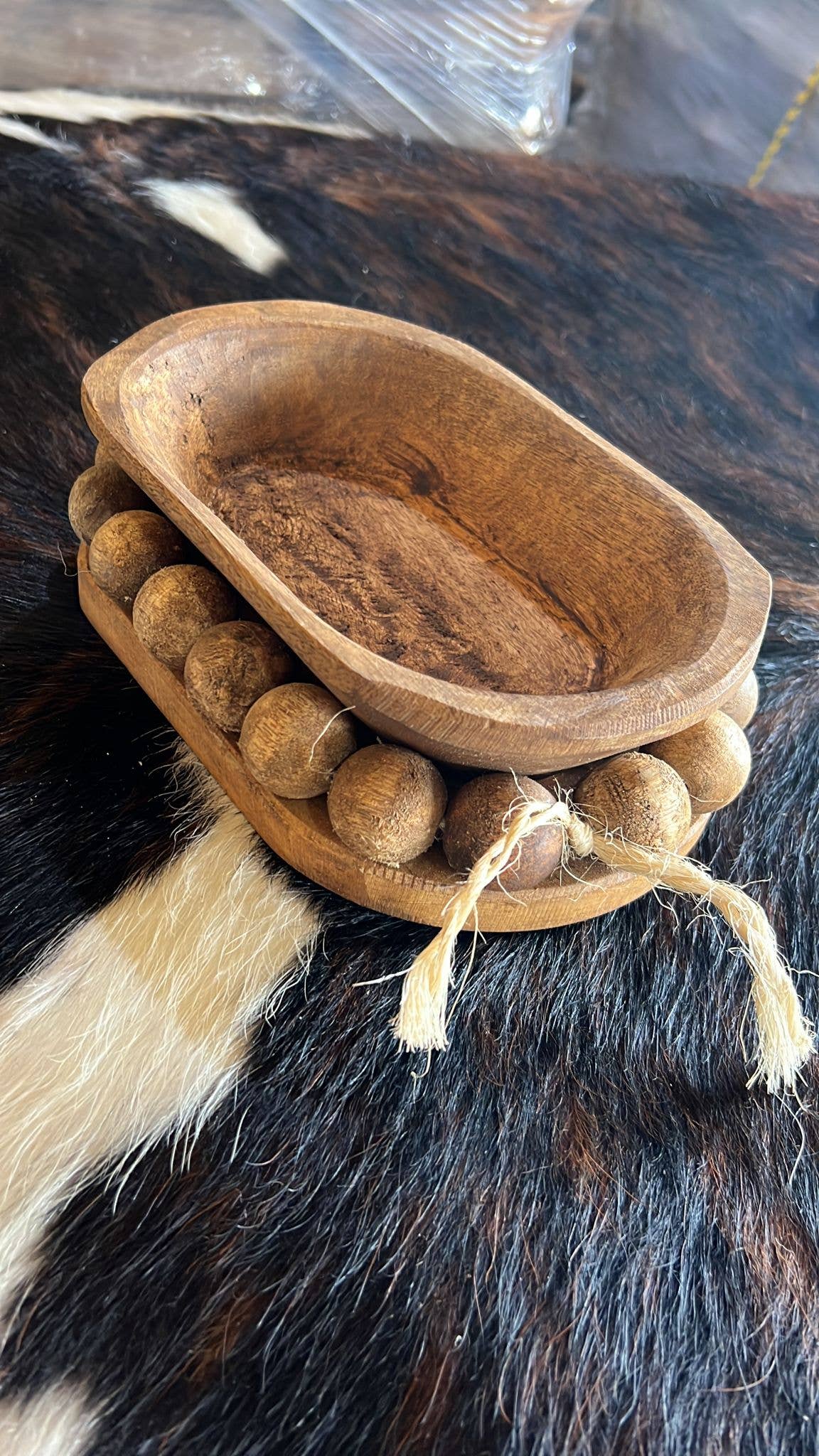 Beaded wood bowl from Mexico