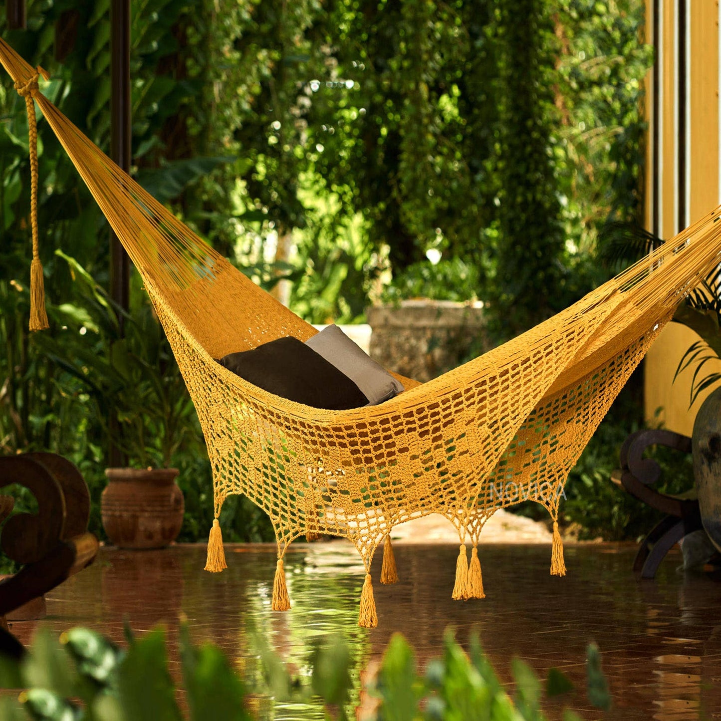 Handmade Veranda In Honey Rope Hammock