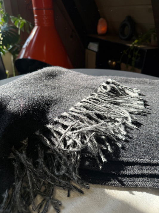Ultrasoft Black Brushed Alpaca Blend Blanket Throw Cover