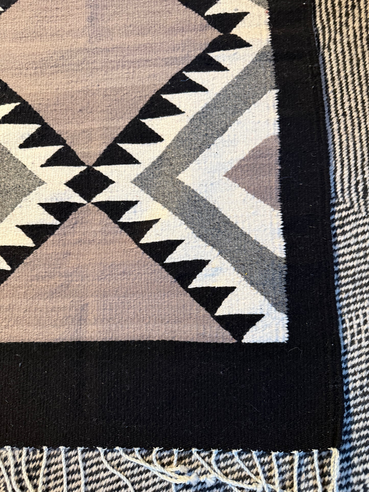 Oaxacan Wool Textile - Sandy Aztec
