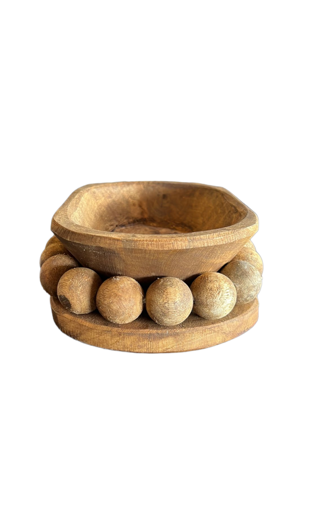 Beaded wood bowl from Mexico