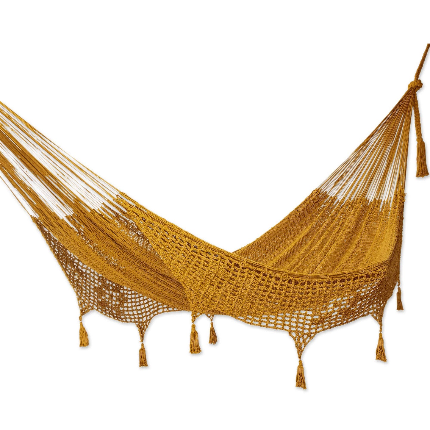 Handmade Veranda In Honey Rope Hammock